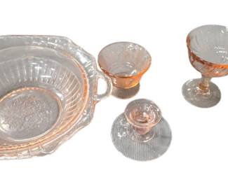 Pink depression glass