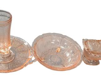 Pink depression glass