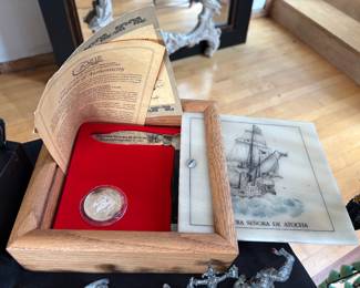 Silver Coin & Knife Set