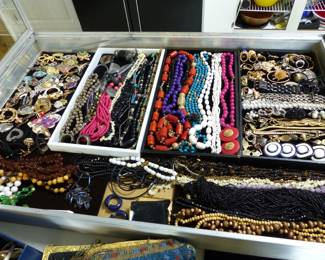 Costume jewelry, antique beaded purses