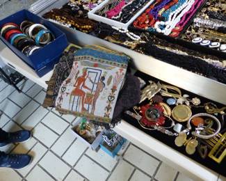 Costume jewelry, antique beaded purses