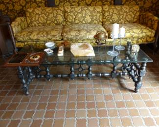 Vintage sofa, chair, coffee table, end tables & lamps