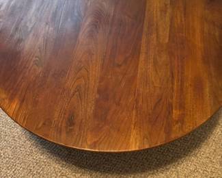 Mid Century Teak Round Coffee Table with Tapered Legs