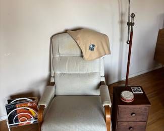 Cream Upholstered Rocker,Adjustable Modern Reading Floor Lamp