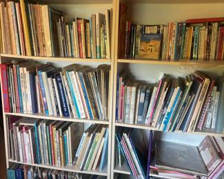 Large Assortment of Books, Pair of Asian Men Scholars Abacus Green Chalk-ware Bookends