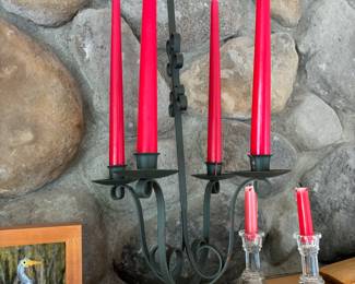 Black Wrought Iron Candelabra 4 Candle Stick Holder