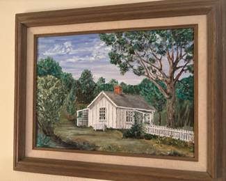 Framed Cottage Painting