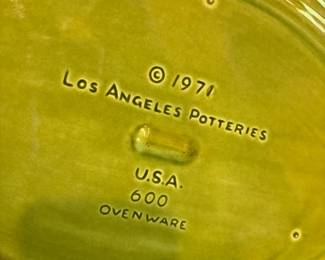 1971 Los Angeles Potteries Green Food Themed Oval Ovenware Dish – 600