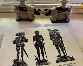 Pair of Ceramic Pig Candle Stick Holders