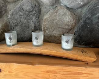 Tobin James Cellars Wooden 3-Candle Holder