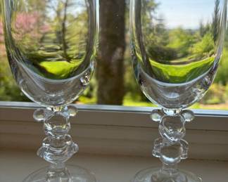 Pair of Mickey & Minnie Mouse Figural Wine Glasses