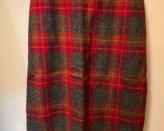 Circa 1950s Red Plaid Pencil Skirt
