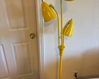 Mid Century Yellow Enamel 3 Bullet Light Floor Lamp