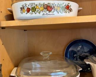Corning Ware Le Romarin Lidded Casserole Dish, Corning Ware Blue Cornflower Lidded Casserole Dish