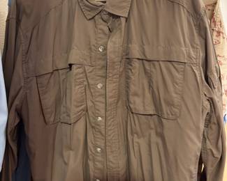 REI Brown Sahara Solid Long-Sleeve Shirt – Size XL