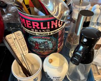 Grey Poupon Dijon 6 Ounce Lidded Mustard Jar, Assortment of Kitchen Utensils