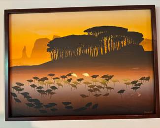 1970s Serigraph "The Hurrying Feet" by Elton Bennett