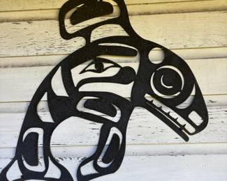 Northwest Coast Steel Killer Whale Silhouette Wall Art 