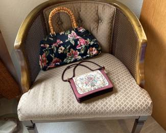 Flexteel Mid Century Cane Back Barrel Chair

