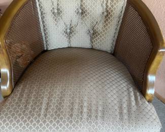 Flexsteel Mid Century Cane Back Barrel Chair