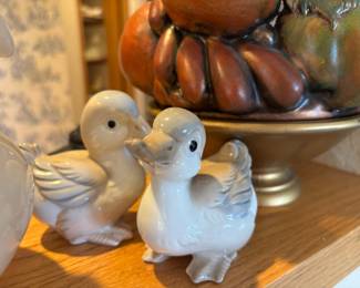 Pair of Duckling Figurines - Made in Japan