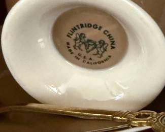 Flintridge China "Cocoa Rose" Tea Cup and Saucer