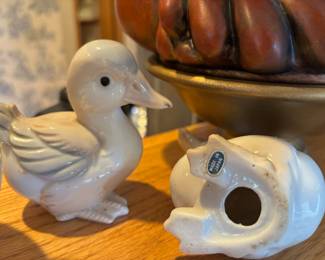 Pair of Duckling Figurines - Made in Japan