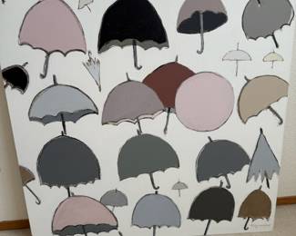 Umbrella Panting on Canvas Board by Betty M