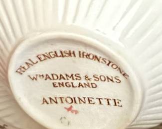 Wm Adams & Sons Real English Ironstone "Antoinette" Tea Cup & Saucer