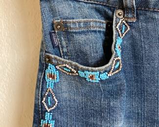 Ralph Lauren Southwest Beaded Blue Jeans – Size 8P