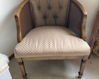 Flexteel Mid Century Cane Back Barrel Chair
