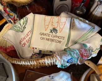 Assortment of Embroidered Kitchen Towels