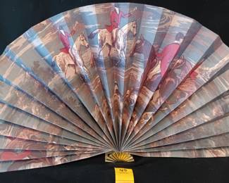 Lot #45: large English Hunt Scene paper fan