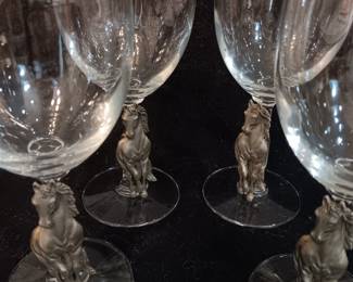 Pewter horse goblet set of 4