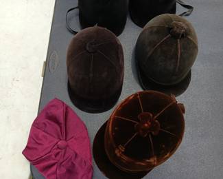 Lot #83: lot of 5 English Riding Helmets and one cap