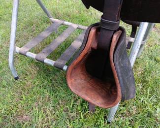 original wooden stirrup and boot guard