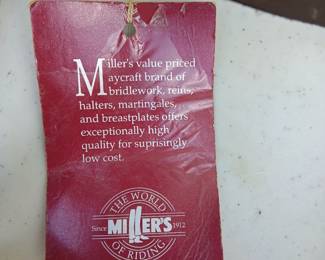 Lot #177: Miller's Bridlework headstall with original tag