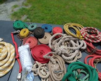 lot of lead lines, rope, etc