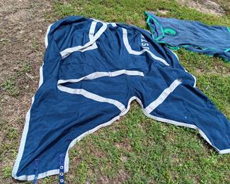Lot #78: lot of two Triple Crown blankets, one 74"