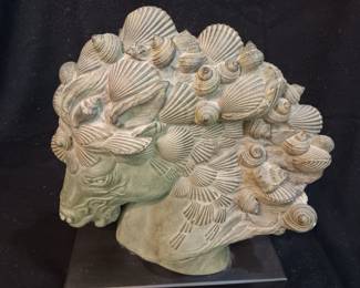 Lot #1: Horse sculpture titled "Seahorse King" by Charles Le Norreys. The horse is 17" tall x 13" long x 6" wide and weighs 14 1/2 pounds.