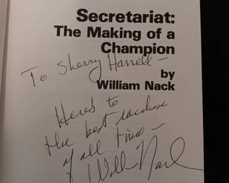 Lot #3: "The Final Tribute Secretariat 1970-1989 #5258 of 7500 Plate and book. Signed in person for Sherry Lane by Penny Chenery and Jim Caffney (no documentation of the signatures provided)