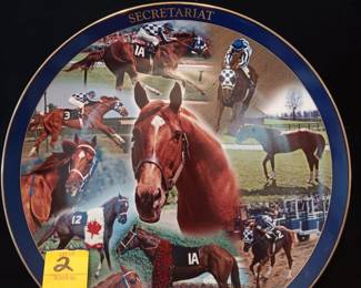 Lot #2: Secretariat Plate #A3998 by the Danbury Mint, Triple Crown Winner Career Results