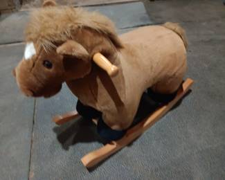Plush child's rocking horse