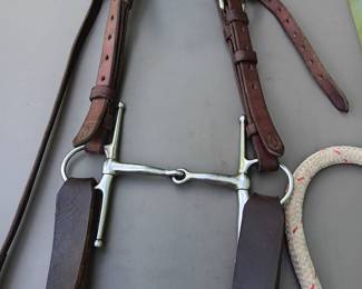 Lot #171: Ivan A. Osman maker, Ramona, CA, headstall and bit, rope