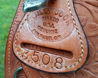 Billy Cook maker, Sulphur, OK, #3508 17" seat, hand tooled leather and silver accents