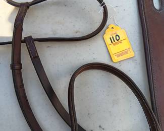Lot #110: headstall with bit, leads, sash