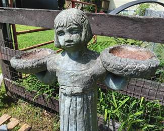 Savannah Girl concrete garden statue 48" tall