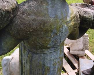 back of Savannah Girl concrete garden statue 48" tall