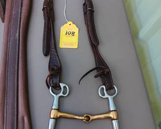 Lot #108: lot of three sash, lead line, and headstall with bit