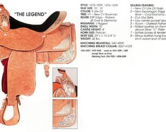 Original Catalogue page from Circle Y showing “The Legend” saddle. The Circle Y confirmed the purchase information for Sherry from 1996 when I called them! They still have the original information on file!